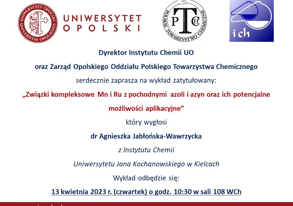 Zaproszenie na wykład dr Agnieszki Jabłońskiej-Wawrzyckiej